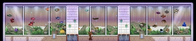 1.0.1 Animated - NIGHT - Conservatory L white Aqua(rock) - DGA fish tank window add on - (Better Fishing and Beach Foraging + Fish and Aquarium reskin for -Better Fishing and Beach Foraging-)