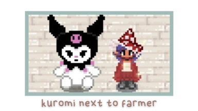 kuromi next to farmer