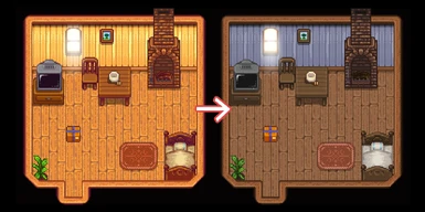 before and after furniture, walls, and floors (all optional)
