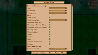 All options, with Generic Mod Config Menu