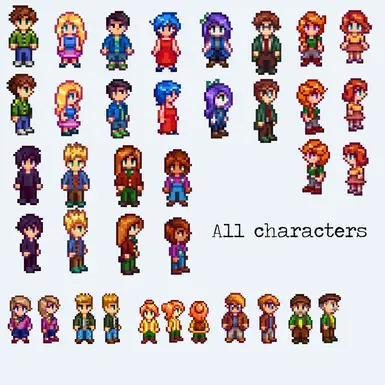 Stardew Valley All Character Sprites