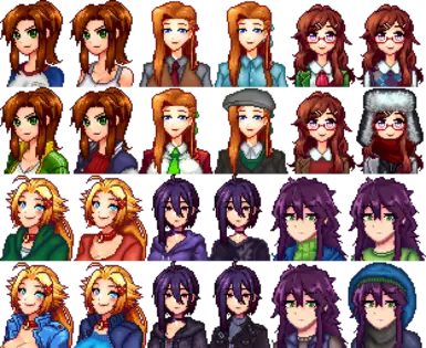 Seasonal Female Bachelor Portraits and Sprites at Stardew Valley Nexus ...