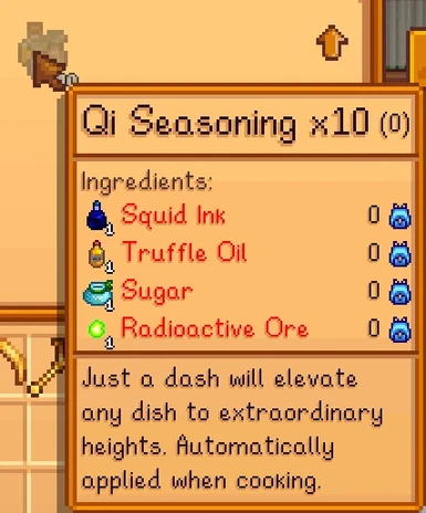 Craftable Qi Seasoning