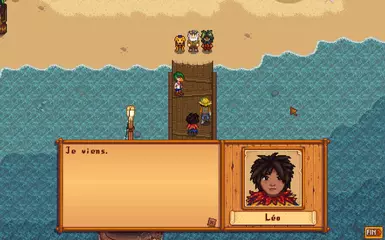 Léo malais (mod Diverse Stardew Valley pour Linus, son chien et Willy)