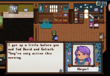 Abigail marriage dialogue with custom Abby spouse room enabled