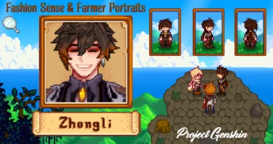 Zhongli (Project Genshin Farmer Preset) - Fashion Sense (FS) and Farmer Portraits (FP)