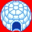 AT version: You cannot pass through the igloo or the red areas. 