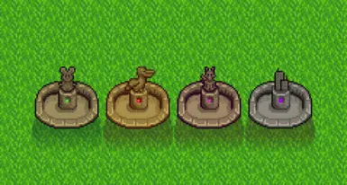 All statues, all seasons: Farm, East Scarp, Ridgeside Village, Downtown Zuzu