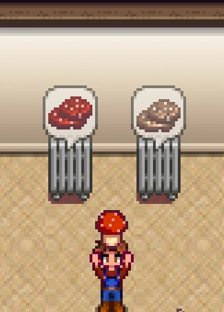 Put 3 mushrooms in heater to get 1 Mushroom Caps item