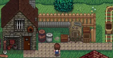 I removed this rock next to Clint's trash can -- good spot for a storage chest