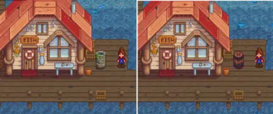 NEW in 1.1.0: I got tired of looking at that ugly barrel outside Willy's shop