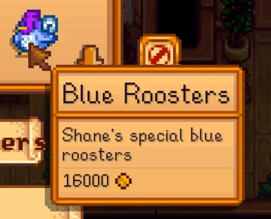 Blue Rooster's in Shop