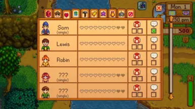 Sam on the Relationship Tab