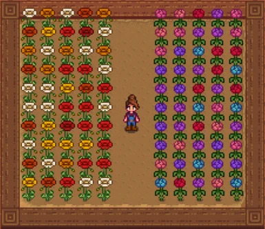Earthy palette for Poppy & Summer Spangle with Better Crops & Foraging sprites