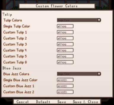 Choose palettes or your own colors with Generic Mod Config Menu
