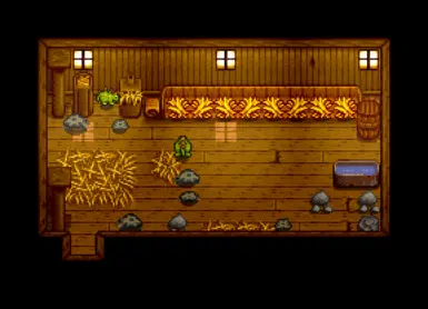 Interior with tortoises and dinosaurs
