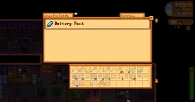 battery appears in fish tank inventory (fish tank labeled by Chests Anywhere)