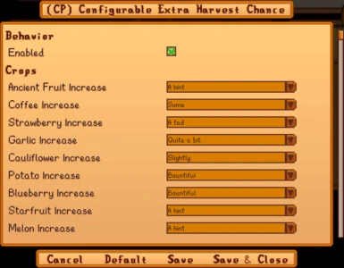 Configurable Extra Harvest Chance