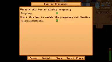 Config menu