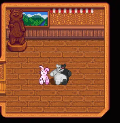 Monomi (Plush Bunny) and Monokuma (Lg. Futan Bear)