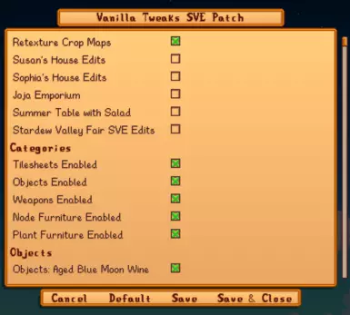 Version 1.1.0 - GMCM to turn on/off VT Style retextures (More examples at end of images)