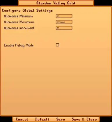 Global Mod Settings