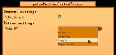 NEW in v1.2: Config options for final prize