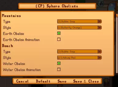 Configuration parameters for base game