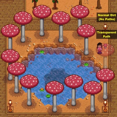 Fall screenshot showing the Transparent path and uncovered dirt