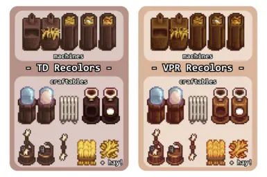 machines, craftables and hay recolor options