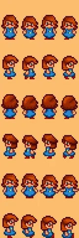 Female Toddlers Sprites for each skin color