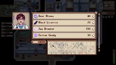 The recolored sprites with Harvey's clinic sells candy