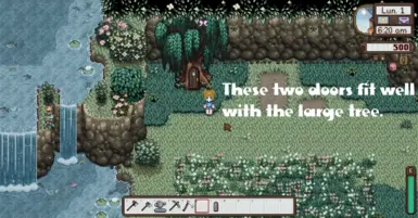The door placed on the tree in Magic Park mod.