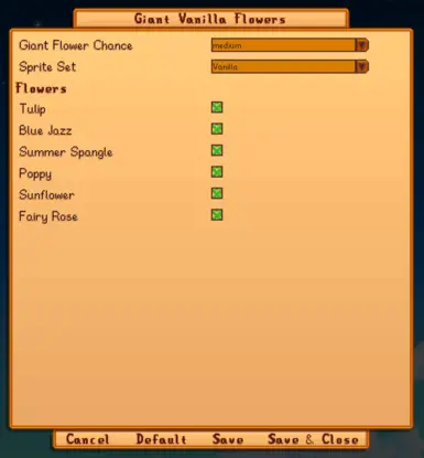 Config options