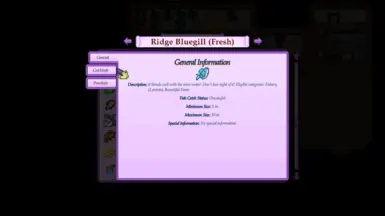 Example of General Info Page (Ridgeside Village fish)