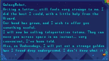 Krobus's card after reaching 4 hearts with him (Part 1)