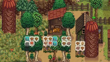 Mushroom logs outputting custom mushrooms and mystery boxes