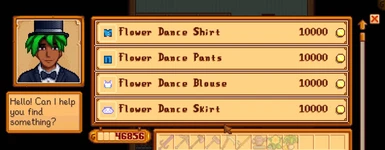 Modded Flower Dance clothes are available
