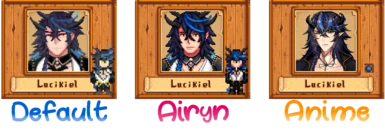 Legacy Default, Airyn, and Anime Variants