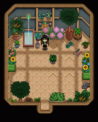 Caroline's greenhouse on rainy days
