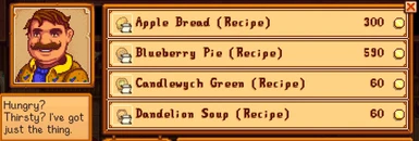 Some of the recipes in the Saloon