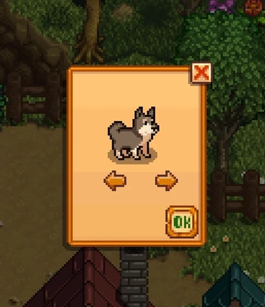 Select your dog's skin when you create it