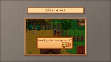 Adopt a cat dialog after interacting with water bowl