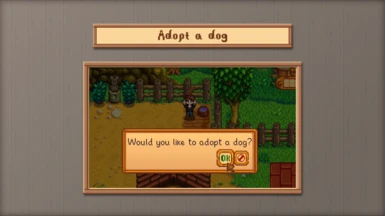 Adopt a dog dialog after interacting with water bowl
