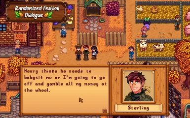 Dynamically generated festival dialogue! Try talking to them at different stages in your relationship