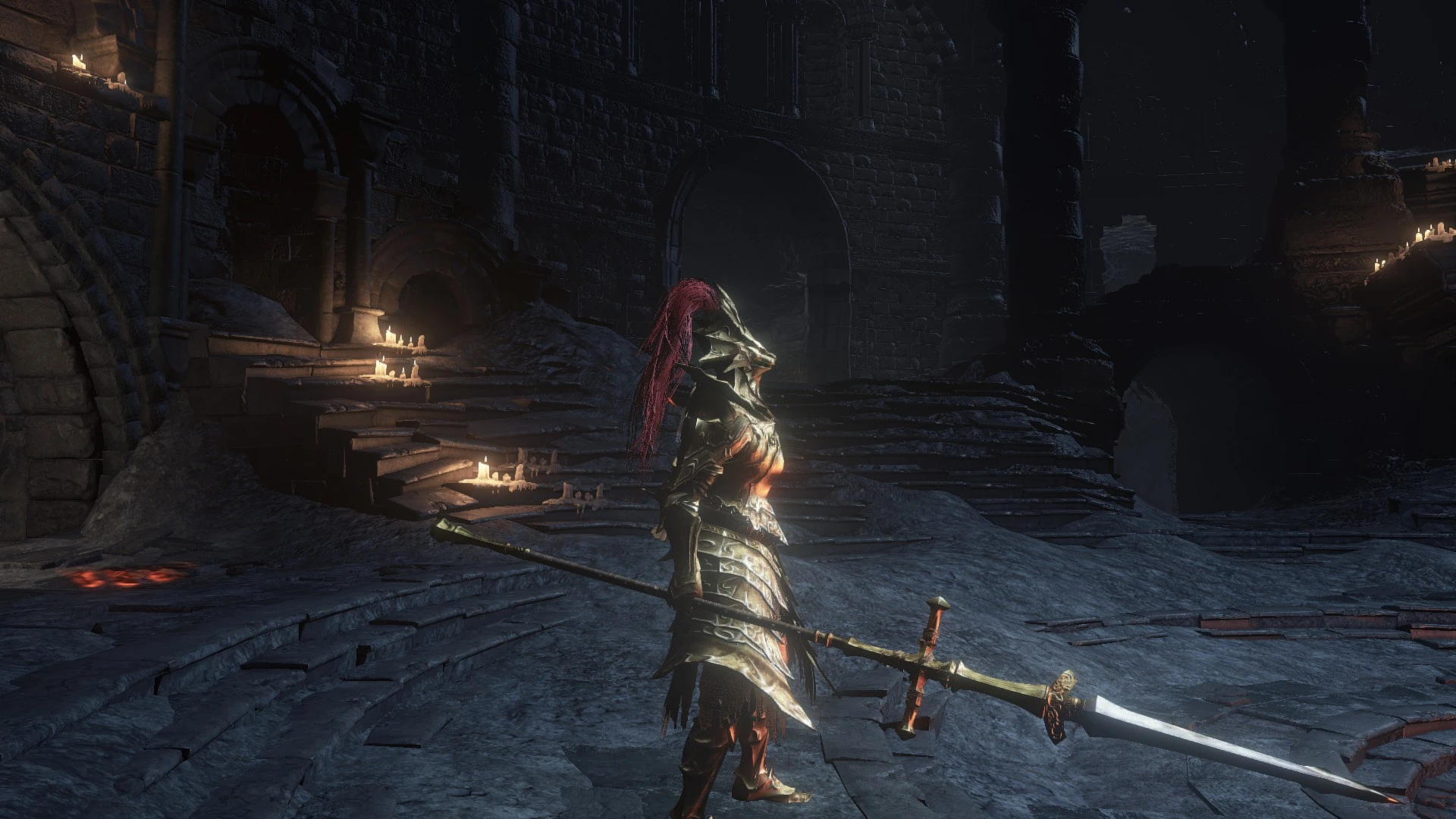 Golden Ornstein and Dragonslayer Spear at Dark Souls 3 