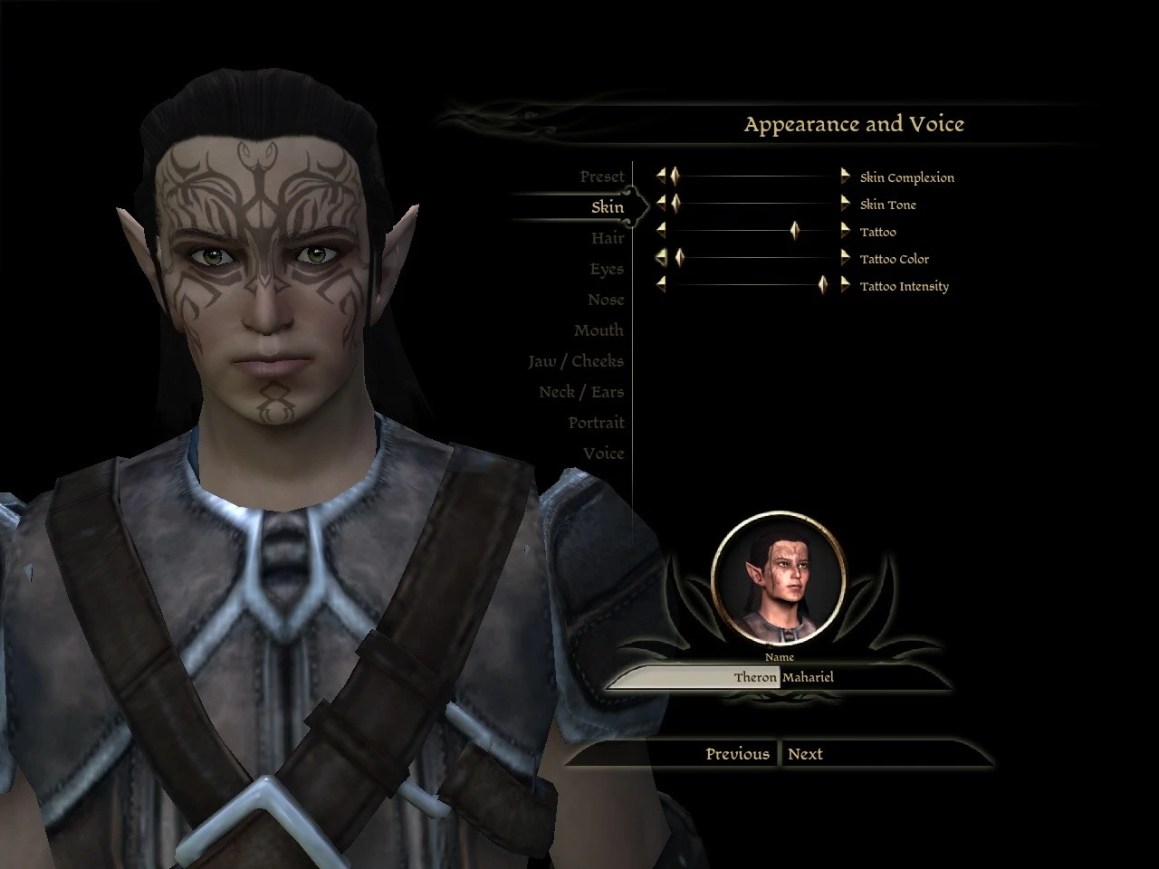 Dalish Elf Concept Tattoo And Headmorph At Dragon Age Origins Mods And Community