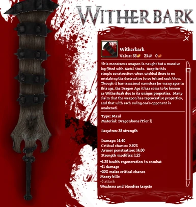 Witherbark Stats