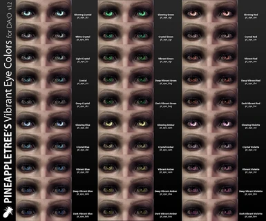 Preview of all new eye colors