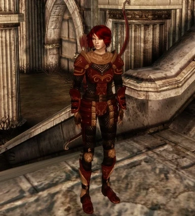 Leliana in armor with bow front